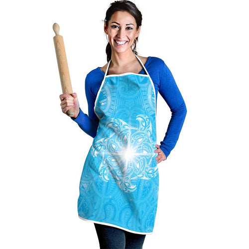 New Zealand Matariki Waiti Apron Maori Moko Cyan Galaxy