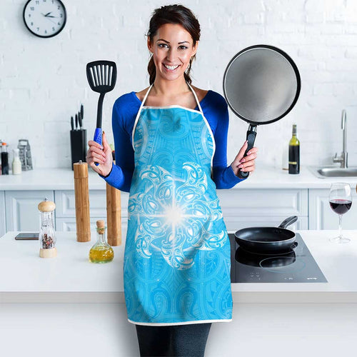 New Zealand Matariki Waiti Apron Maori Moko Cyan Galaxy