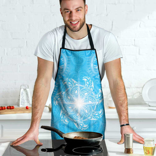 New Zealand Matariki Waiti Apron Maori Moko Cyan Galaxy