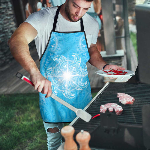 New Zealand Matariki Waiti Apron Maori Moko Cyan Galaxy