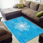 New Zealand Matariki Waiti Area Rug Maori Moko Cyan Galaxy