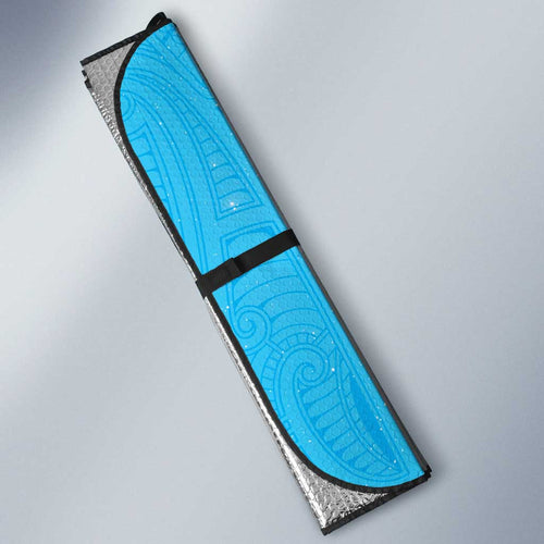 New Zealand Matariki Waiti Auto Sun Shade Maori Moko Cyan Galaxy