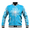 New Zealand Matariki Waiti Baseball Jacket Maori Moko Cyan Galaxy