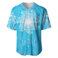 New Zealand Matariki Waiti Baseball Jersey Maori Moko Cyan Galaxy