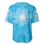 New Zealand Matariki Waiti Baseball Jersey Maori Moko Cyan Galaxy