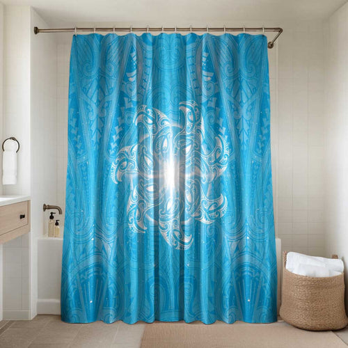 New Zealand Matariki Waiti Bathroom Set Maori Moko Cyan Galaxy