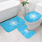 New Zealand Matariki Waiti Bathroom Set Maori Moko Cyan Galaxy