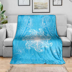 New Zealand Matariki Waiti Blanket Maori Moko Cyan Galaxy