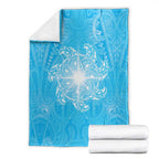 New Zealand Matariki Waiti Blanket Maori Moko Cyan Galaxy