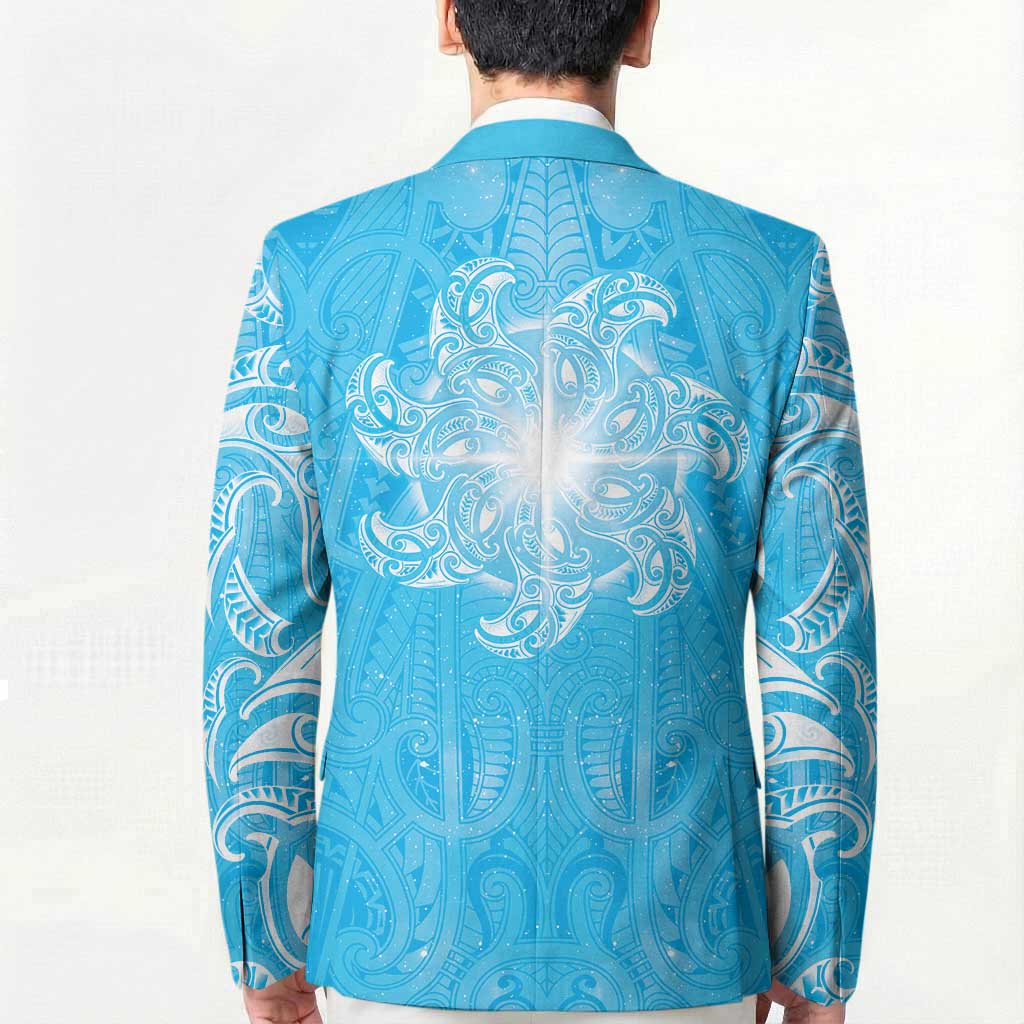 New Zealand Matariki Waiti Blazer Maori Moko Cyan Galaxy