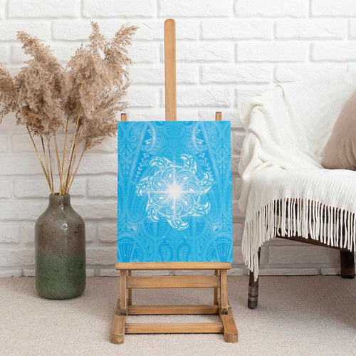 New Zealand Matariki Waiti Canvas Wall Art Maori Moko Cyan Galaxy