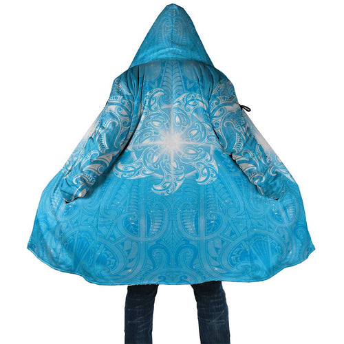 New Zealand Matariki Waiti Cloak Maori Moko Cyan Galaxy