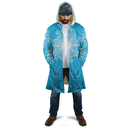 New Zealand Matariki Waiti Cloak Maori Moko Cyan Galaxy