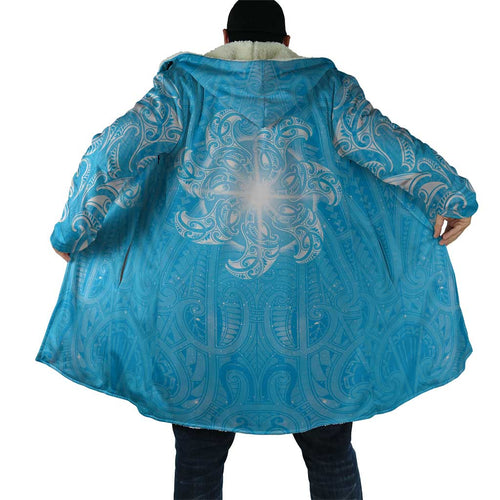 New Zealand Matariki Waiti Cloak Maori Moko Cyan Galaxy