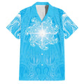 New Zealand Matariki Waiti Family Matching Puletasi and Hawaiian Shirt Maori Moko Cyan Galaxy