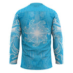 New Zealand Matariki Waiti Hockey Jersey Maori Moko Cyan Galaxy