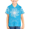 New Zealand Matariki Waiti Kid Hawaiian Shirt Maori Moko Cyan Galaxy