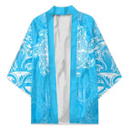 New Zealand Matariki Waiti Kimono Maori Moko Cyan Galaxy