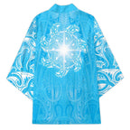 New Zealand Matariki Waiti Kimono Maori Moko Cyan Galaxy