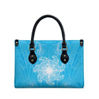 New Zealand Matariki Waiti Leather Bag Maori Moko Cyan Galaxy