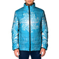 New Zealand Matariki Waiti Padded Jacket Maori Moko Cyan Galaxy