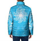 New Zealand Matariki Waiti Padded Jacket Maori Moko Cyan Galaxy