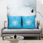 New Zealand Matariki Waiti Pillow Cover Maori Moko Cyan Galaxy