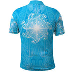 New Zealand Matariki Waiti Polo Shirt Maori Moko Cyan Galaxy