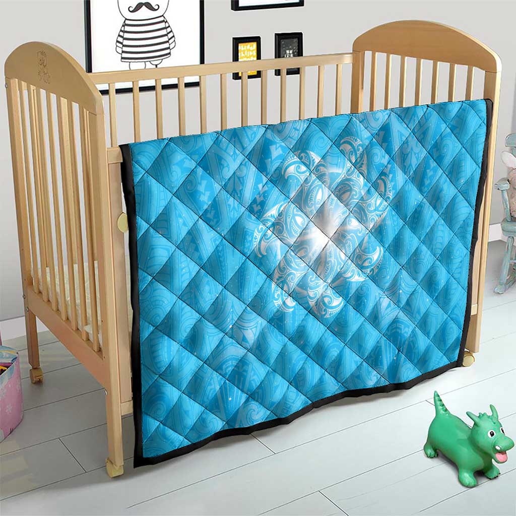 New Zealand Matariki Waiti Quilt Maori Moko Cyan Galaxy