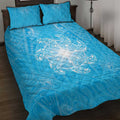 New Zealand Matariki Waiti Quilt Bed Set Maori Moko Cyan Galaxy