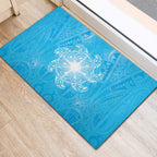 New Zealand Matariki Waiti Rubber Doormat Maori Moko Cyan Galaxy