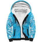 New Zealand Matariki Waiti Sherpa Hoodie Maori Moko Cyan Galaxy