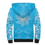 New Zealand Matariki Waiti Sherpa Hoodie Maori Moko Cyan Galaxy