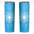 New Zealand Matariki Waiti Skinny Tumbler Maori Moko Cyan Galaxy