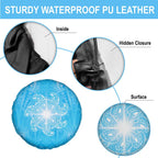 New Zealand Matariki Waiti Spare Tire Cover Maori Moko Cyan Galaxy