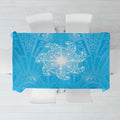 New Zealand Matariki Waiti Tablecloth Maori Moko Cyan Galaxy