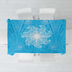 New Zealand Matariki Waiti Tablecloth Maori Moko Cyan Galaxy