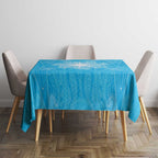 New Zealand Matariki Waiti Tablecloth Maori Moko Cyan Galaxy