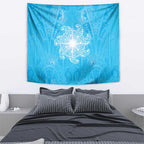 New Zealand Matariki Waiti Tapestry Maori Moko Cyan Galaxy