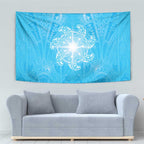 New Zealand Matariki Waiti Tapestry Maori Moko Cyan Galaxy