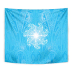 New Zealand Matariki Waiti Tapestry Maori Moko Cyan Galaxy