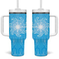 New Zealand Matariki Waiti Tumbler With Handle Maori Moko Cyan Galaxy