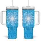 New Zealand Matariki Waiti Tumbler With Handle Maori Moko Cyan Galaxy