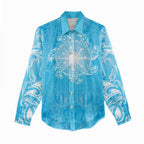 New Zealand Matariki Waiti Women Casual Shirt Maori Moko Cyan Galaxy