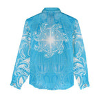 New Zealand Matariki Waiti Women Casual Shirt Maori Moko Cyan Galaxy