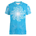 New Zealand Matariki Waiti Women V-Neck T-Shirt Maori Moko Cyan Galaxy