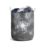 New Zealand Matariki Ururangi Laundry Basket Maori Moko Grey Galaxy