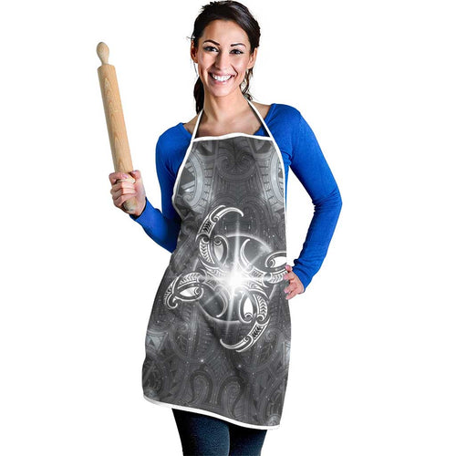 New Zealand Matariki Ururangi Apron Maori Moko Grey Galaxy