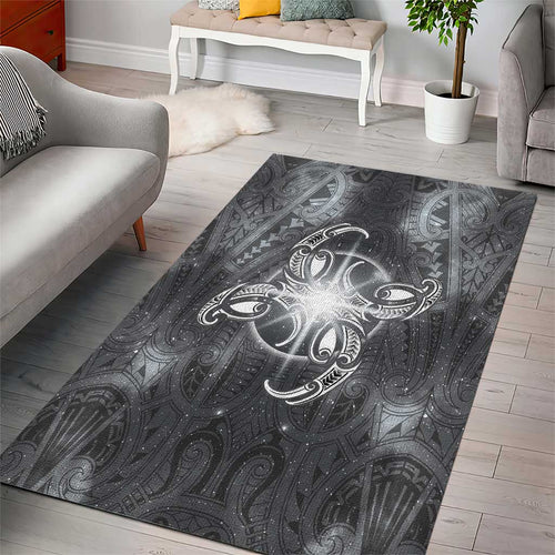 New Zealand Matariki Ururangi Area Rug Maori Moko Grey Galaxy