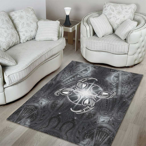 New Zealand Matariki Ururangi Area Rug Maori Moko Grey Galaxy